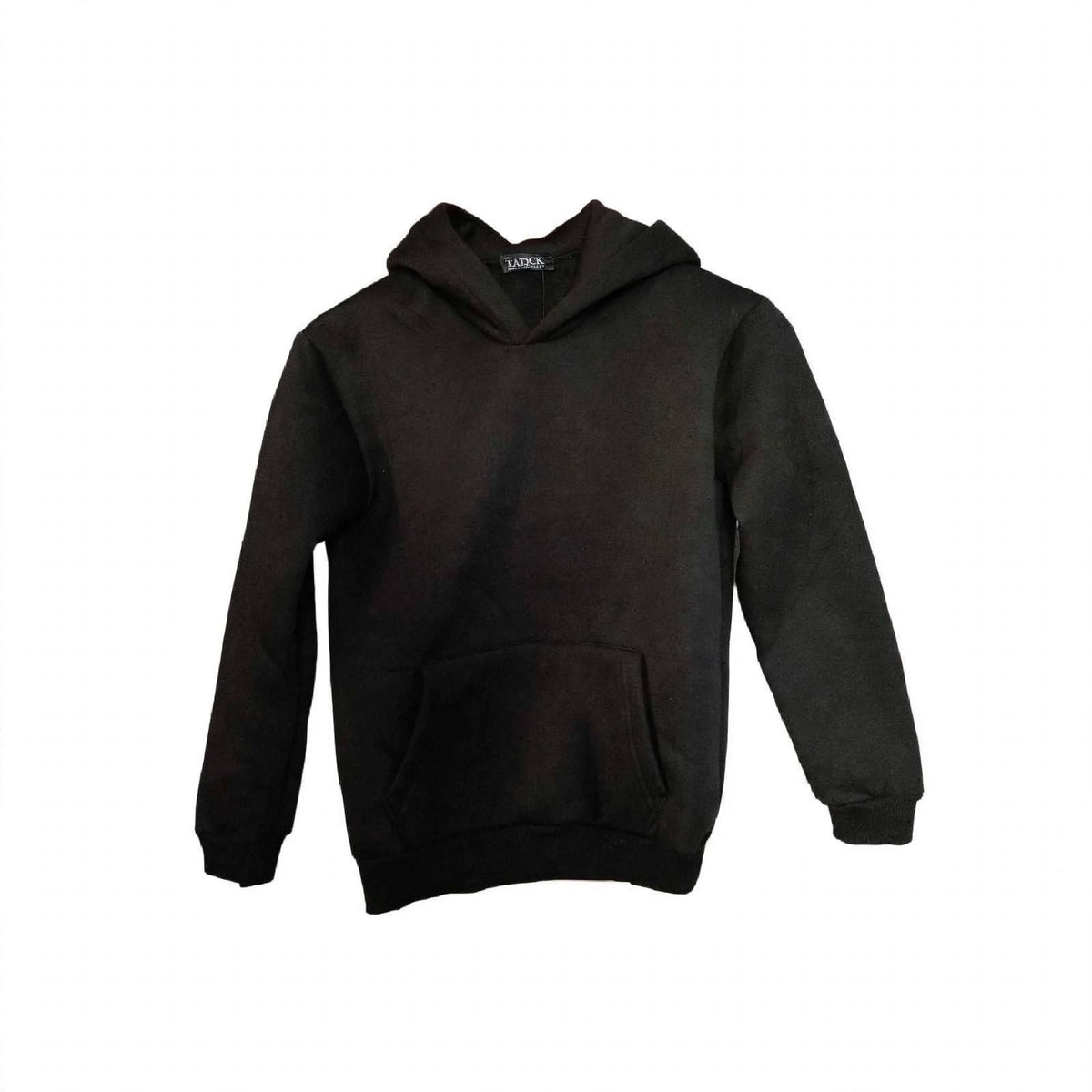 Felpa Hoodie Basic Nera "Core" – Cappuccio Unisex